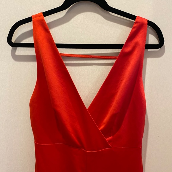 Francesca’s Red Satin Jumpsuit - Picture 2 of 5